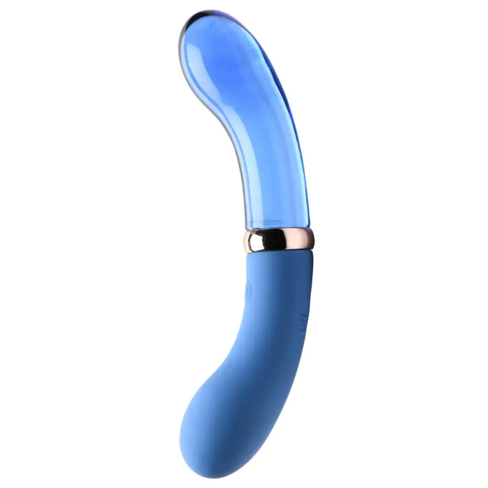 10x Blue Dual Ended G-Spot Silicone and Glass Vibrator