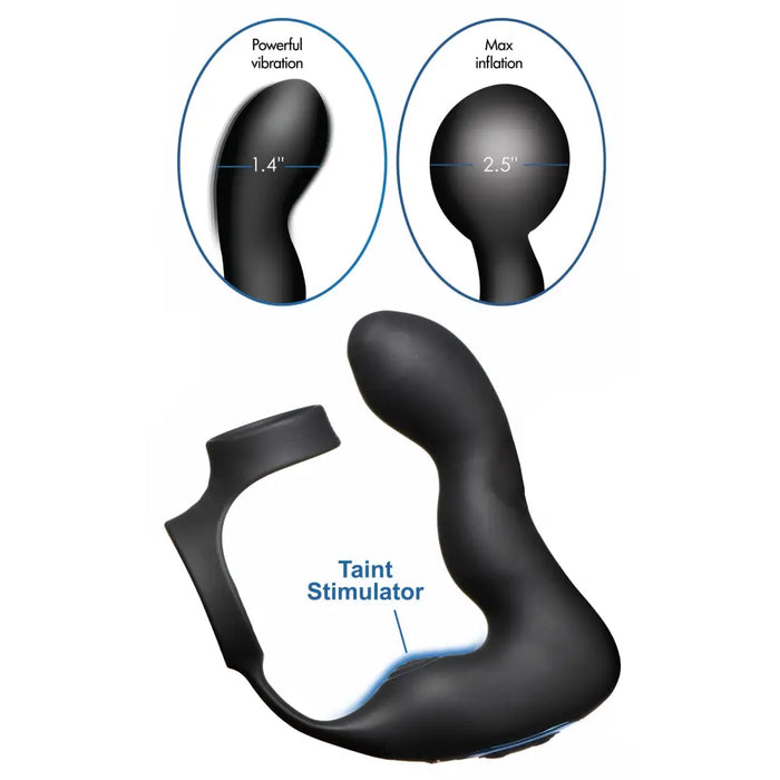 10x Inflatable and Vibrating Prostate Plug With Cock Ball