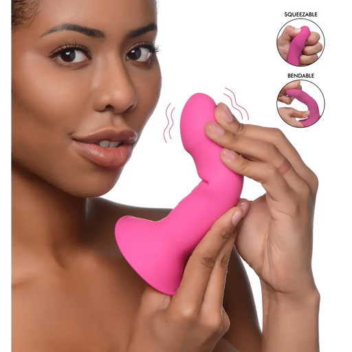 10x Squeezable Vibrating Dildo Pink