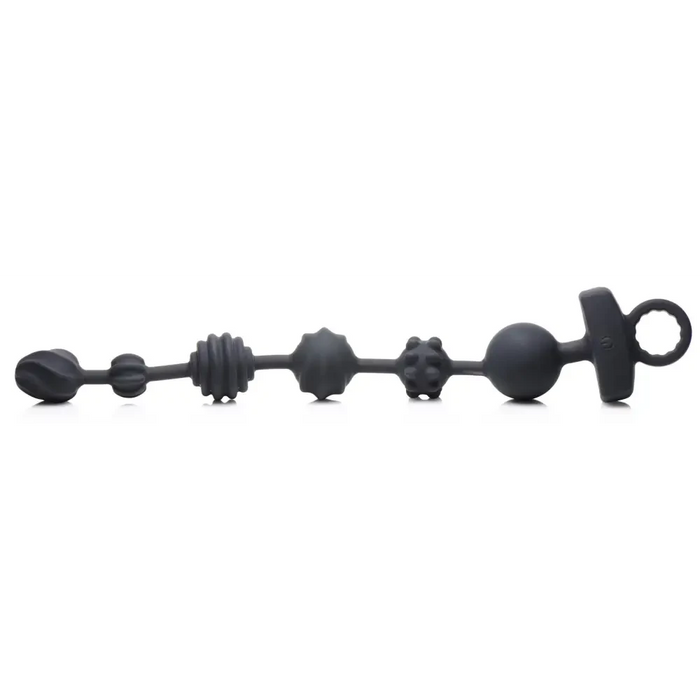 21x Dark Rattler Vibrating Silicone Anal Beads With Remote