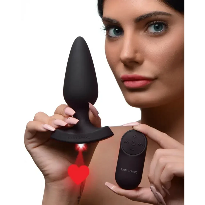 28x Laser Heart Silicone Anal Plug with Remote