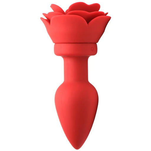 28x Silicone Vibrating Rose Anal Plug with Remote Large
