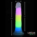 7 Inch Glow-in-the-dark Rainbow Silicone Dildo