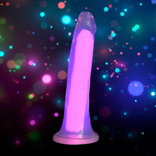 7 Inch Glow-in-the-dark Silicone Dildo Pink
