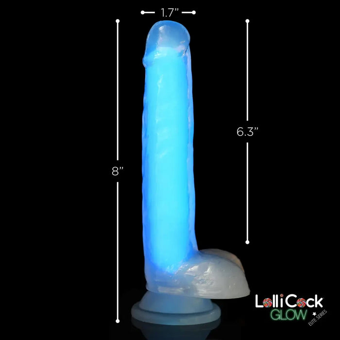 7 Inch Glow-in-the-dark Silicone Dildo With Balls