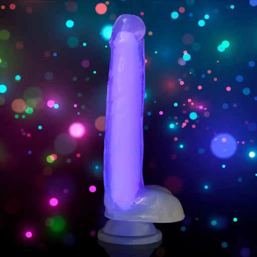 7 Inch Glow - in - the - dark Silicone Dildo With Balls
