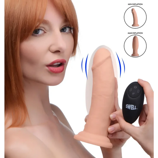 7x Inflatable And Vibrating Remote Control Silicone Dildo 7