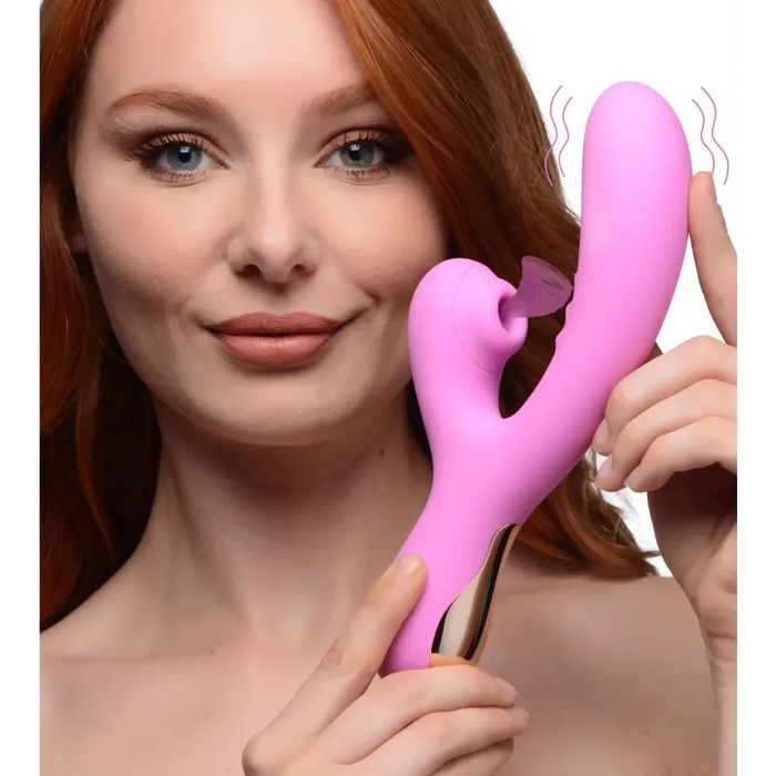 8x Silicone Suction Rabbit Pink