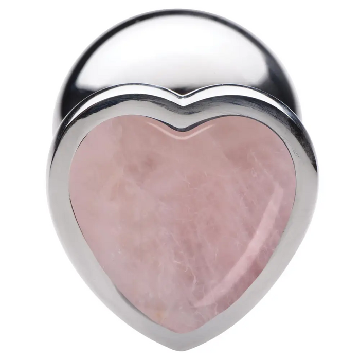 Authentic Rose Quartz Gemstone Heart Anal Plug