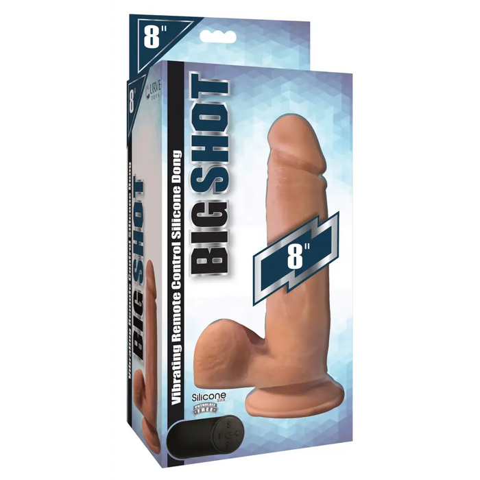 Big Shot Vibrating Remote Control Silicone Dildo With Balls