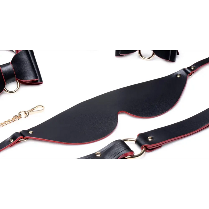 Black And Red Bow Bondage Set w/Carry Case