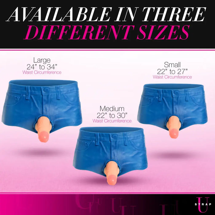 Booty Shorts 6-Inch Dildo Silicone Strap On Harness - Medium