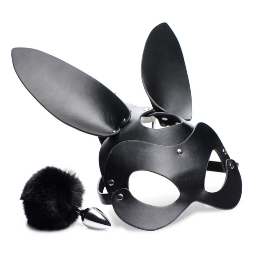 Bunny Tail Anal Plug And Mask Set