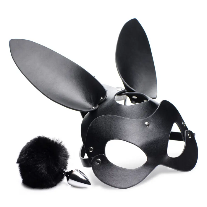 Bunny Tail Anal Plug And Mask Set