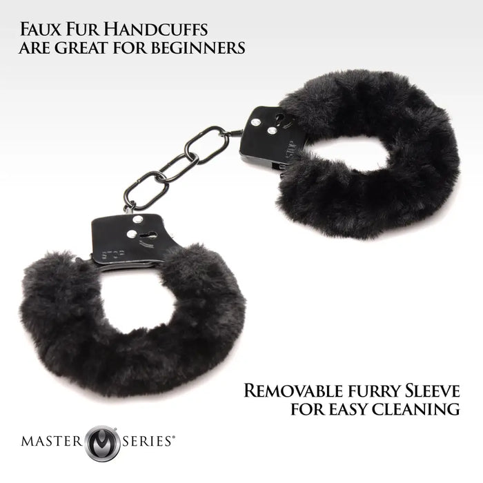 Cuffed In Fur Furry Handcuffs Black