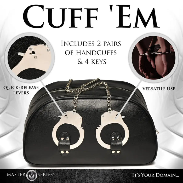 Cuffed & Loaded Kink Bag w/Functional Matching Handcuffs