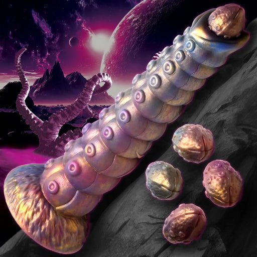 Deep Invader Tentacle Visitor Silicone Dildo with Eggs