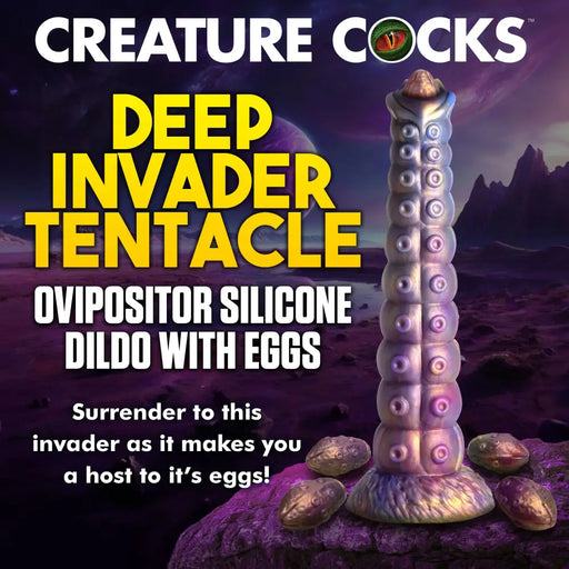 Deep Invader Tentacle Visitor Silicone Dildo with Eggs