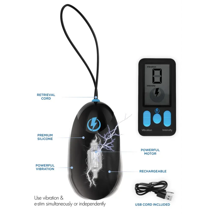 E-Stim Pro Silicone Vibrating Egg with Remote Control