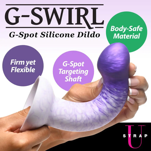 G - Swirl Silicone Dildo Purple