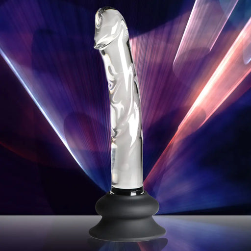 Glass Dildo with Silicone Base 7 Inch