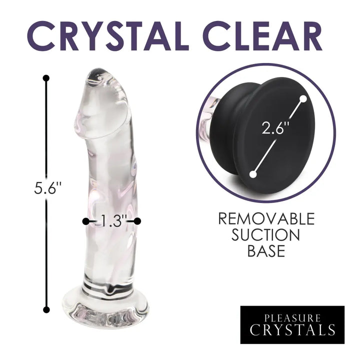Glass Dildo with Silicone Base 5.6 Inch