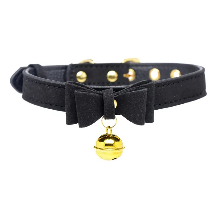 Golden Kitty Cat Bell Collar - Black/gold