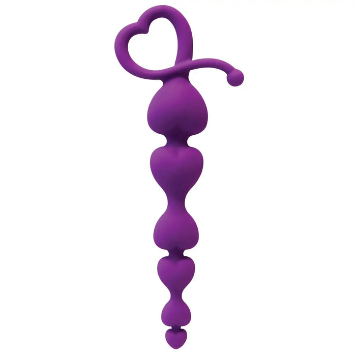 Hearts On A String Violet Anal Beads