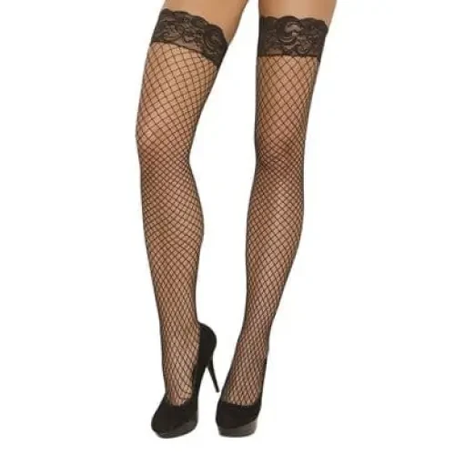 Lace Silicone ’Stay Up’ Fence Net Thigh High