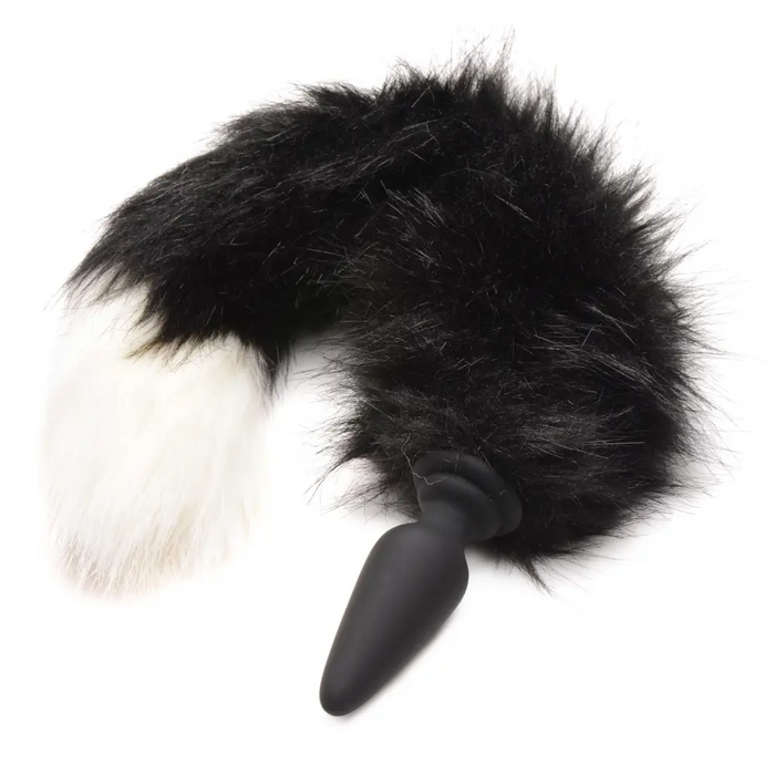 Large Anal Plug With Interchangeable Fox Tail Black