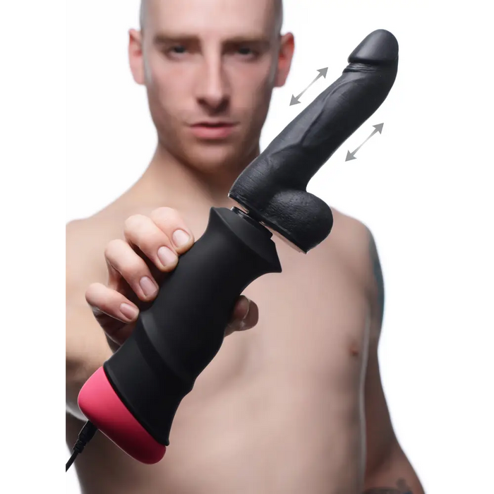 Mega-Pounder Hand-held Thrusting Silicone Dildo