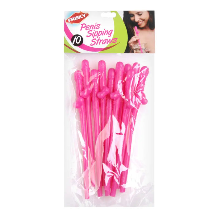 Penis Sipping Straws 10 Pack Pink