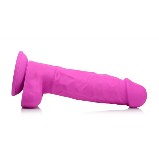 Power Pecker 7 Inch Silicone Dildo With Balls Pink