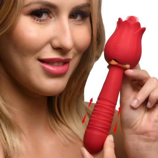 Racy Rose Thrusting And Licking Vibrator