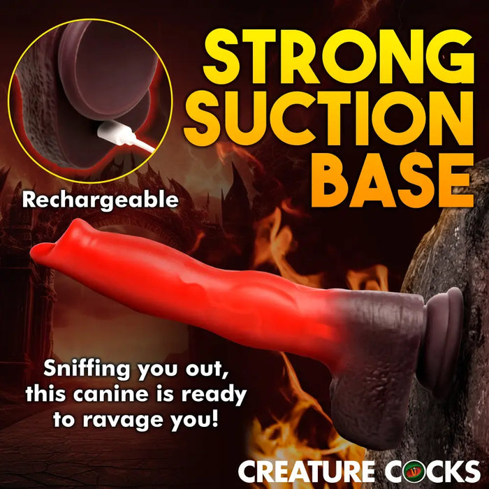 Ramming Hound Thrusting & Vibrating Silicone Dildo