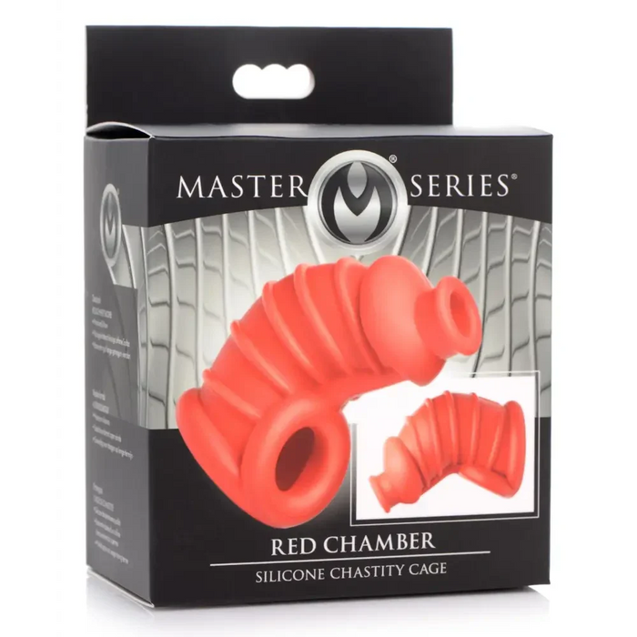 Red Chamber Silicone Chastity Cage