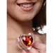 Red Heart Gem Glass Anal Plug Large