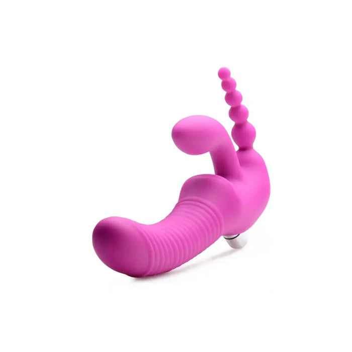 Regal Rider Vibrating Silicone Strapless Strap On Triple G