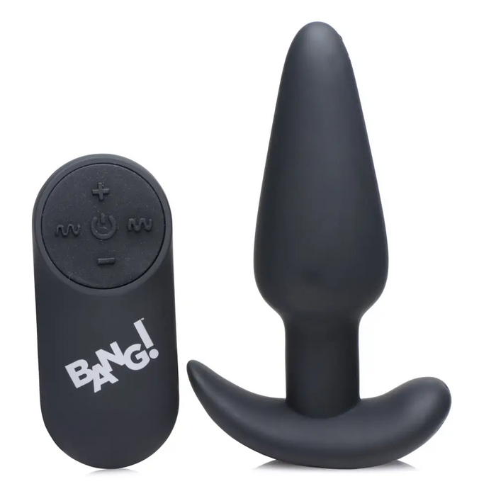 Remote Control 21x Vibrating Silicone Butt Plug Black