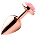 Rose Gold Anal Plug with Pink Flower Medium