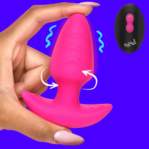Rotating And Vibrating Silicone Butt Plug Pink