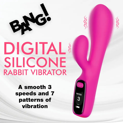 Silicone Rabbit Vibrator with Digital Display