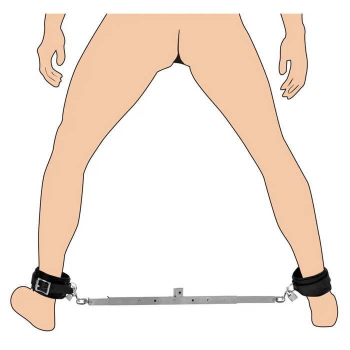 Squat Anal Impaler With Spreader Bar And Cuffs