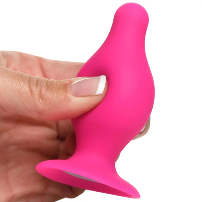 Squeezable Tapered Anal Plug Pink / Small