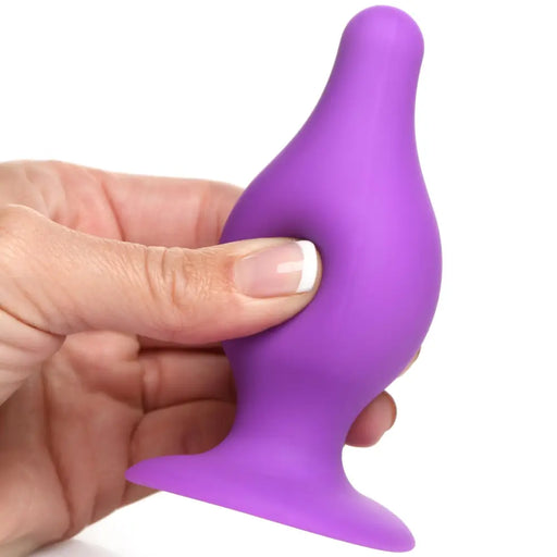 Squeezable Tapered Anal Plug Purple / Medium