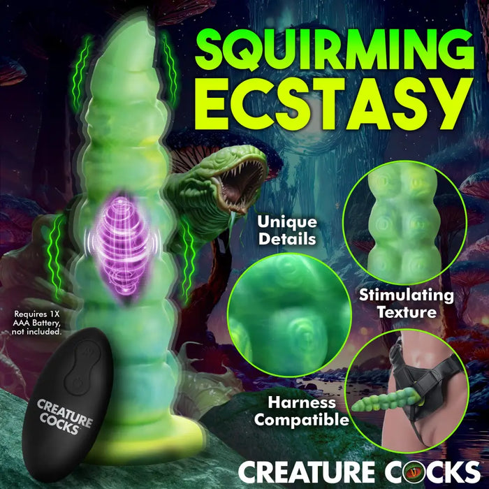 Squirmed Thrusting And Vibrating Silicone Dildo