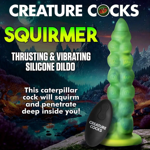 Squirmed Thrusting And Vibrating Silicone Dildo