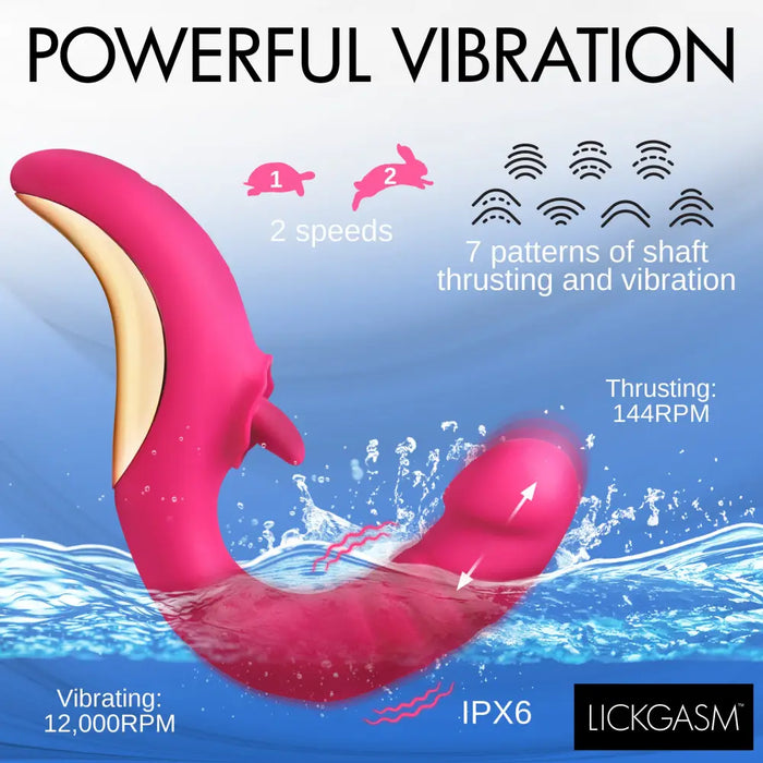 Tease and Please Thrusting Licking Vibrator