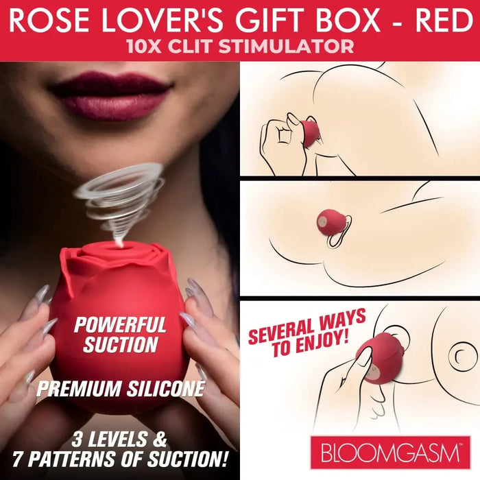 The Rose Lover’s Gift Box 10x Clit Suction - Red