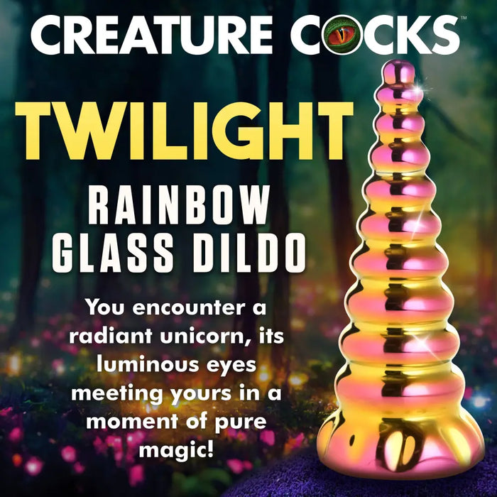 Twilight Rainbow Glass Dildo